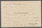Letter from Giacomo Puccini to Arturo Toscanini, [1908]