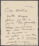 Letter from Giacomo Puccini to Arturo Toscanini, December, 29, 1908