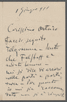 Letter from Giacomo Puccini to Arturo Toscanini, June 1, 1911