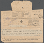 Telegram from Giacomo Puccini To Arturo Toscanini, May [or September] 28, 1922