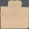 Telegram from Giacomo Puccini To Arturo Toscanini, May [or September] 28, 1922