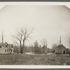 View of corner. New York Ave. and Old Country Road. Bassett house (1873) on Left, J.J. Lowry house (1873) in center, Jarvis blacksmithshop (1873) on right. Melville, Huntington