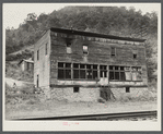 Old company store in abandoned coal mining town. Marine, West Virginia. The store is occupied by three families