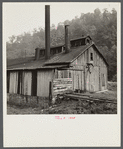 Boarded-up houses in abandoned mining town of Twin Branch, West Virginia