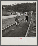 Coming home from school. Mining town, Osage, West Virginia