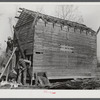 Barn being remodeled on farm of rehabilitation client near Raleigh, North Carolina