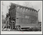 Barn being remodeled on farm of rehabilitation client near Raleigh, North Carolina