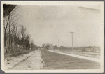 View of Montauk Highway. West of One Mile Stone, looking west. Abraham Halsey house, now Bradshaw, on right. Bridgehampton, Southampton