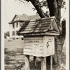 Fire alarm box with Ku Klux Klan poster attached. North side Orient Road, west of Bay Ave. East Marion, Southold