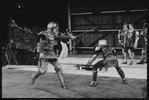 Fight scene featuring soldiers in costume in the stage production Henry IV, Part I at the Delacorte Theater
