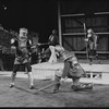 Fight scene featuring soldiers in costume in the stage production Henry IV, Part I at the Delacorte Theater
