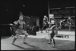 Fight scene featuring soldiers in costume in the stage production Henry IV, Part I at the Delacorte Theater