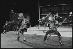 Fight scene featuring soldiers in costume in the stage production Henry IV, Part I at the Delacorte Theater