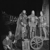 Kevin Spacey, Val Kilmer, Robert Westenberg, Mandy Patinkin and unidentified other in the stage production Henry IV, Part I at the Delacorte Theater