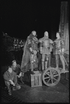 Kevin Spacey, Val Kilmer, Robert Westenberg, Mandy Patinkin and unidentified other in the stage production Henry IV, Part I at the Delacorte Theater