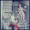 La Plume de Ma Tante, original Broadway production, cast posing with horse