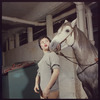 La Plume de Ma Tante, original Broadway production, cast posing with horse