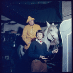 La Plume de Ma Tante, original Broadway production, cast posing with horse