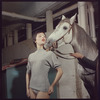 La Plume de Ma Tante, original Broadway production, cast posing with horse
