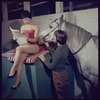 La Plume de Ma Tante, original Broadway production, cast posing with horse