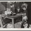 Children of migrant packinghouse workers, living in a "lean-to" made of pieces of rusty galvanized tin and burlap. They are left alone all day and often until three a.m. Both parents work when possible. Belle Glade, Florida