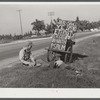 Cart which traveling preacher uses near Belle Glade, Florida