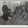 Students in shop class building an oven kiln out of bricks and cement. Prairie Farms, Alabama