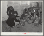 Students in shop class building an oven kiln out of bricks and cement. Prairie Farms, Alabama