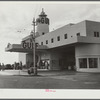 Even the gas stations are on an elaborate scale, often modern in design, resembling hotels. Miami Beach, Florida