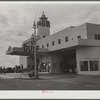 Even the gas stations are on an elaborate scale, often modern in design, resembling hotels. Miami Beach, Florida