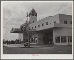 Even the gas stations are on an elaborate scale, often modern in design, resembling hotels. Miami Beach, Florida