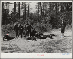 Sixth and seventh grades rehearsing their play "Flies," written by NYA (National Youth Administration) girls for May Day-Health Day program at Ashwood Plantations, South Carolina