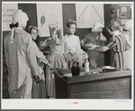 The sixth and seventh grades being made up for their colonial play and dance (tied in with regular school studies) in May Day-Health Day program school at Ashwood Plantations, South Carolina