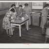 Cooking teacher and group of girls in home economics classroom. Coffee County, Alabama. Goodman School