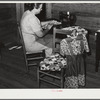 Mrs. L.L. LeCompt stitching quilt squares together. She does all her family sewing. Coffee County, Alabama