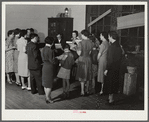 Group singing during recreation evening at community school, under direction of WPA (Work Projects Administration) recreation supervisor. Coffee County, Alabama