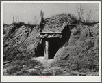 Storm pit, shelter built and used by many families in Alabama during storms or high winds. Coffee County, Alabama