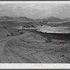Train bringing copper ore out of mine. Ducktown, Tennessee. Fumes from smelting copper for sulfuric acid have destroyed all vegetation and eroded the land