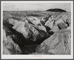 Copper mining section between Ducktown and Copperhill, Tennessee. Fumes from smelting copper for sulfuric acid have destroyed all vegetation and eroded land