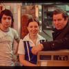 Group portrait with restaurant worker, waitress, and Milton Karas?, Owner, Plaza de Athena I