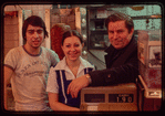 Group portrait with restaurant worker, waitress, and Milton Karas?, Owner, Plaza de Athena I