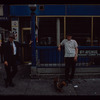 Storefront, Grecian Souvlaki, with man and dachshund