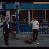 Storefront, Grecian Souvlaki, with man and dachshund