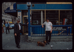 Storefront, Grecian Souvlaki, with man and dachshund