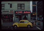 Storefront, Duke's Restaurant with Volkswagen Beetle