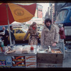 Sabrett vendor in sheerling coat