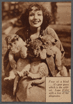 Publicity photograph of Lupe Vélez, holding three leopard cubs, as published in the Los Angeles Times, December 25, 1932