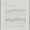 Survey response from Joffrey Ballet dancer Leslie Carothers for Dewar's advertising campaign