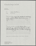 Survey response from Joffrey Ballet dancer Leslie Carothers for Dewar's advertising campaign