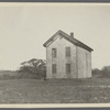 Portion of old Hallock's Academy. North side Sagaponack Road. Moved after 1908 from east side Ocean Road. Pepperidge tree on left. Bridgehampton, Southampton